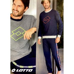 Pigiama Uomo lungo 100% cotone jersey Lotto 4062 prezzo promozionale