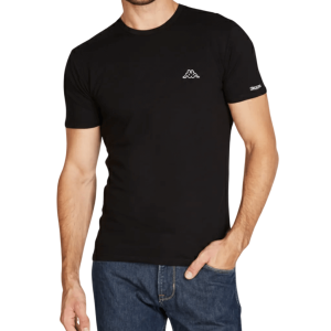 Maglia intimo uomo nera t-shirt girocollo in cotone pettinato Kappa