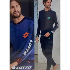 Pigiama Uomo lungo 100% cotone jersey Lotto 4055 prezzo promozionale
