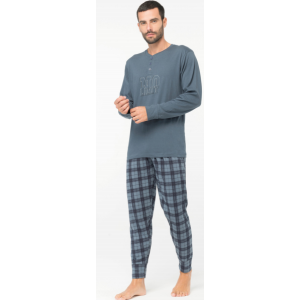 Pigiama Uomo lungo 100% cotone jersey Karelpiu' 0532