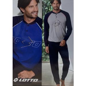Pigiama Uomo lungo 100% cotone jersey Lotto 4056 prezzo promozionale
