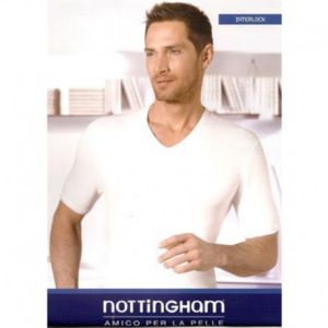 Maglia Uomo mezza manica scollo a "V" cotone felpato Nottingham TV 110