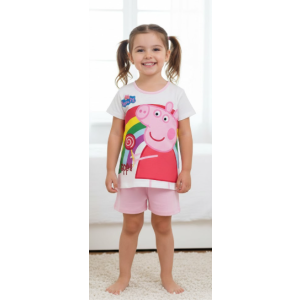 Pigiama Bimba Corto in Cotone Rosa Peppa Pig