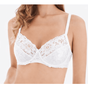 Reggiseno Bianco Balconcino Push-Up tutto pizzo Lormar First Outlet