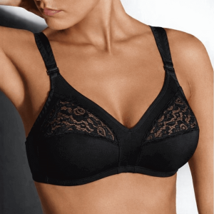 Reggiseno Donna nero in Pizzo e Cotone Senza Ferretto