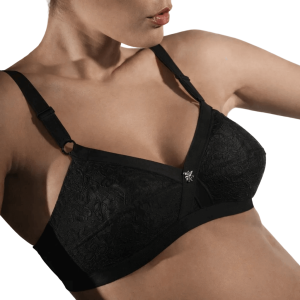 Reggiseno Donna Nero Incrociato in Pizzo e Cotone Coppa B Cris-Cot by Gios
