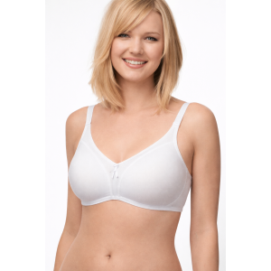 Reggiseno intimo bianco donna senza ferretto in cotone naturale 