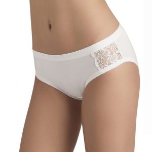 Slip Donna cotone elasticizzato e pizzo Cotonella GD129 Bianco