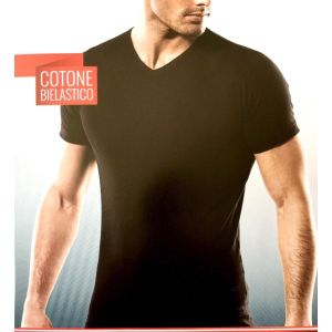 Maglia Uomo t-shirt scollo a V cotone bielastico Nottingham TV80