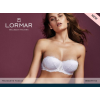 Reggiseno Balconcino imbottito Fascia pizzo coppa C Lormar Frizzante